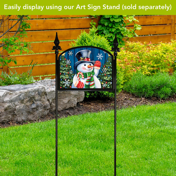 CANDY CANE SNOWMAN ACRYLIC ART SIGN